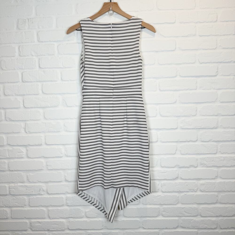 Anthropologie Hutch Dixie Sheath Dress White Black Striped Nautical Wrap Size XS - Picture 3 of 12